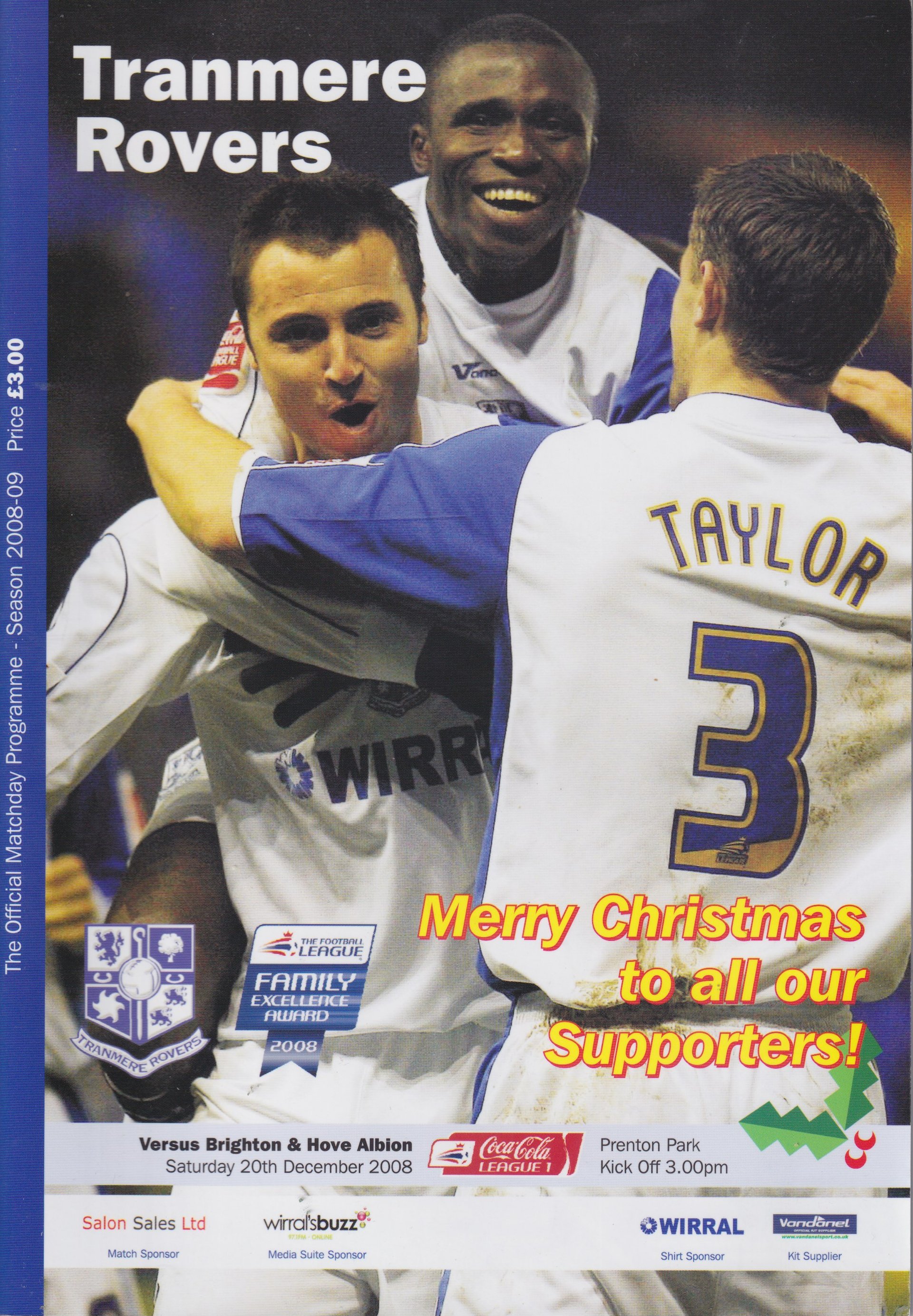 Tranmere Rovers v Brighton & Hove Albion match programme